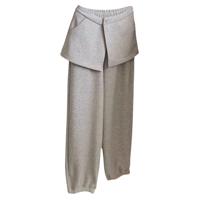 休闲风加绒加厚屁帘卫裤两件套女