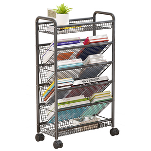书架置物架落地多层可移动带轮杂物整理桌面旁阅读收纳书柜置物架