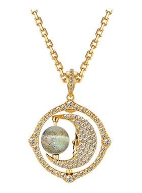 fettero【明珠系列】紫晶翻转月亮项链