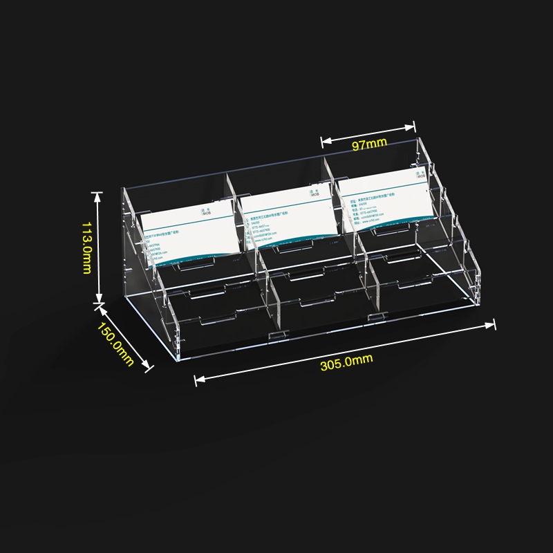 创意多层亚克力创意名片盒商务高档桌面卡片盒信用卡收纳盒12格大