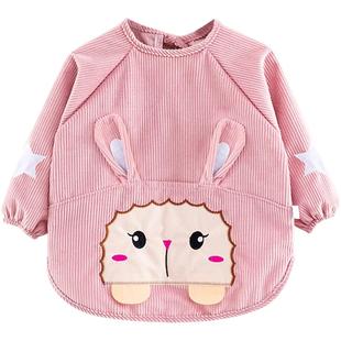 宝宝罩衣女宝防水防脏饭兜秋冬季儿童反穿衣围裙吃饭护衣婴儿围兜