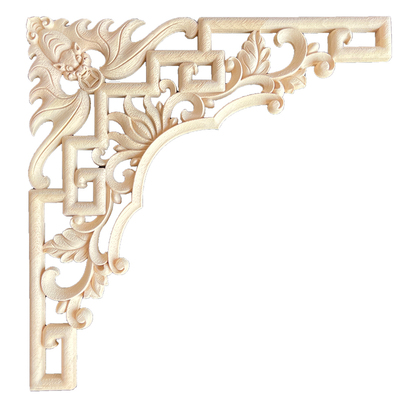 东阳木雕实木现代新中式角花花格