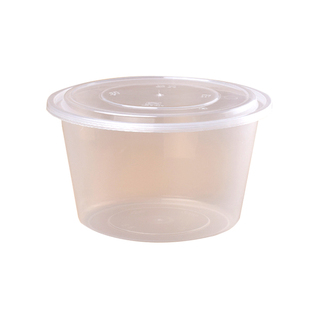 一次性碗食品级家用饭盒可微波炉加热 400ml圆形打包盒冰粉专用碗