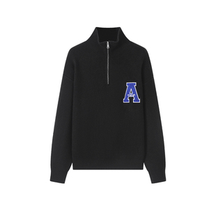 YKYB黄子韬高领毛衣国潮牌新款慵懒风外套加厚保暖拉链宽松针织衫