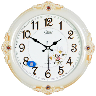 康巴丝钟表时尚创意挂钟北欧式客厅挂表静音现代卧室家用大石英钟