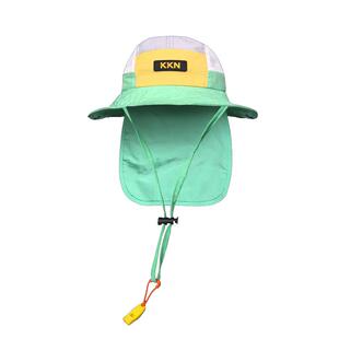 KKN儿童遮阳护颈脖子防晒帽子户外旅行可拆卸披肩渔夫荷叶帽夏季