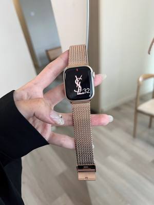 适用苹果手表S7表带不锈钢applewatch粗网金属钢带iwatch6SE5男女