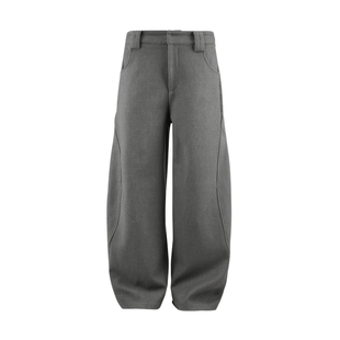 NONRADICAL （NR）「重磅毛呢」毛呢廓形弯刀裤 宽松潮流长裤男