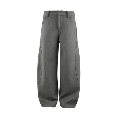 NONRADICAL （NR）「重磅毛呢」毛呢廓形弯刀裤 宽松潮流长裤男