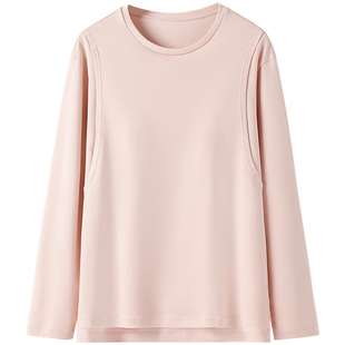 哺乳上衣t恤秋衣纯棉打底衫孕妇保暖德绒外出喂奶衣秋冬款月子服