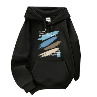 美式重磅情侣连帽卫衣男女款秋季潮牌字母印花上衣青少年帽衫外套