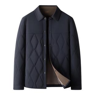 [纯羊毛填充]梦特娇男士棉服翻领夹克秋冬棉衣羊毛外套保暖加厚J