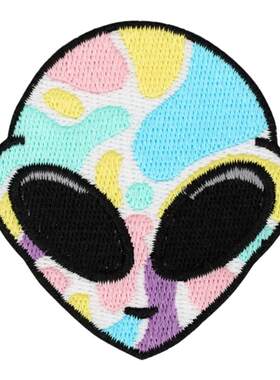 精工刺绣外星人UFO羽绒时尚贴