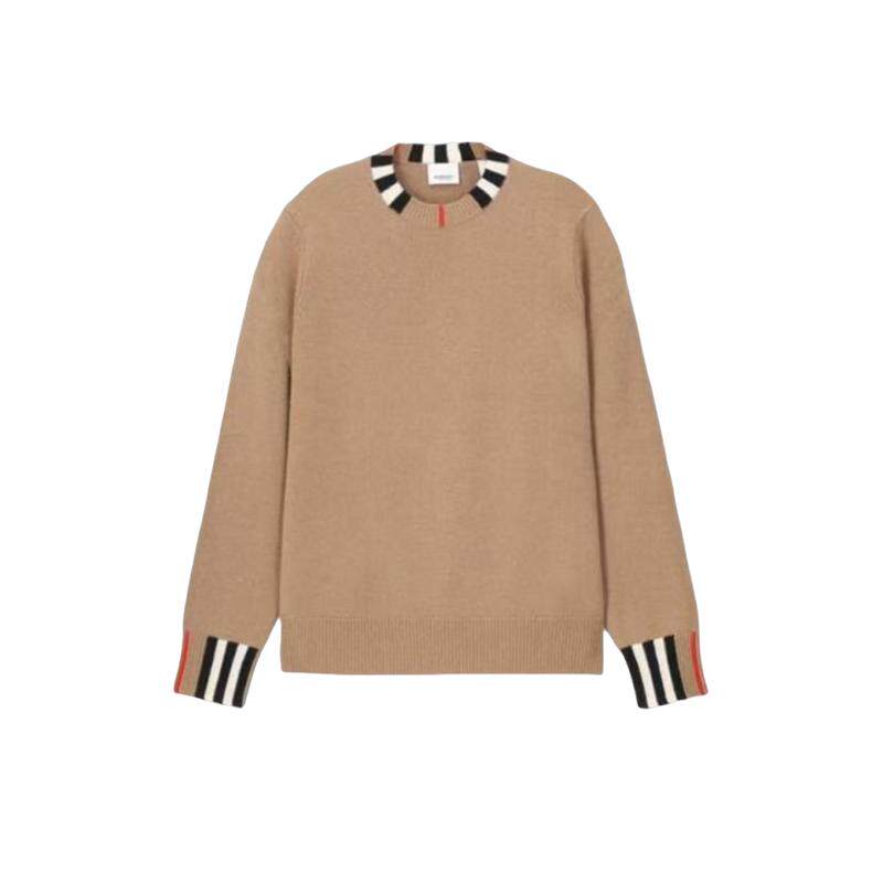 【自营】BURBERRY/博柏利毛衣圆领宽松条纹针织衫女款秋季上衣