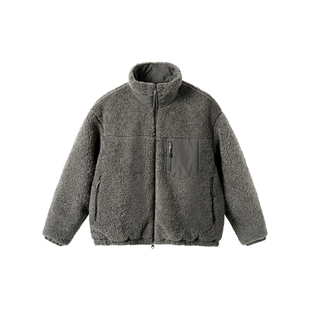 南乙NYHSUGOO 冬季仿羊羔绒外套双面穿国标90白鹅绒羽绒服男55097