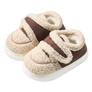 巴拉巴拉童鞋儿童秋冬棉拖鞋男女童家居鞋保暖魔术贴设计包跟棉鞋