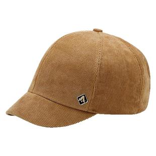 高端品牌短檐帽子女士秋冬新款灯芯绒鸭舌帽时尚韩版休闲棒球帽男