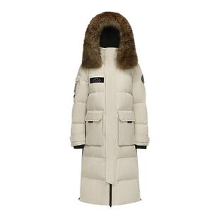 波司登明星同款女加厚过膝长款情侣款大毛领羽绒服工装极寒鹅绒服