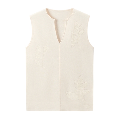 醋酸 COMME MOI吕燕设计师2026年春夏新款女V领提花针织背心