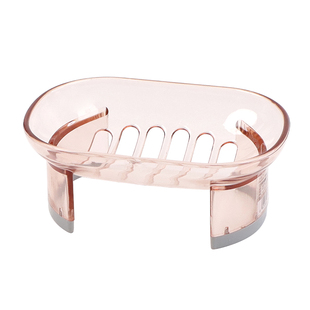 沥水大号肥皂高脚皂盒浴室 透明香皂盒 无盖多层皂架皂盘免打孔