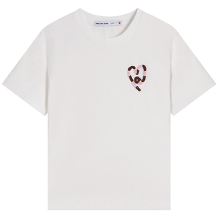 【陈都灵同款】T恤AmazingSong乙颂撞色毛巾绣女圆领春夏短袖上衣