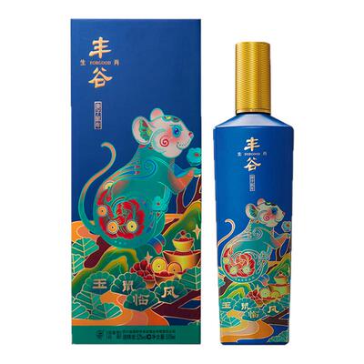 52度叙府青韵500ml*2浓香型白酒+52度丰谷生肖特曲鼠年(品鉴)2瓶