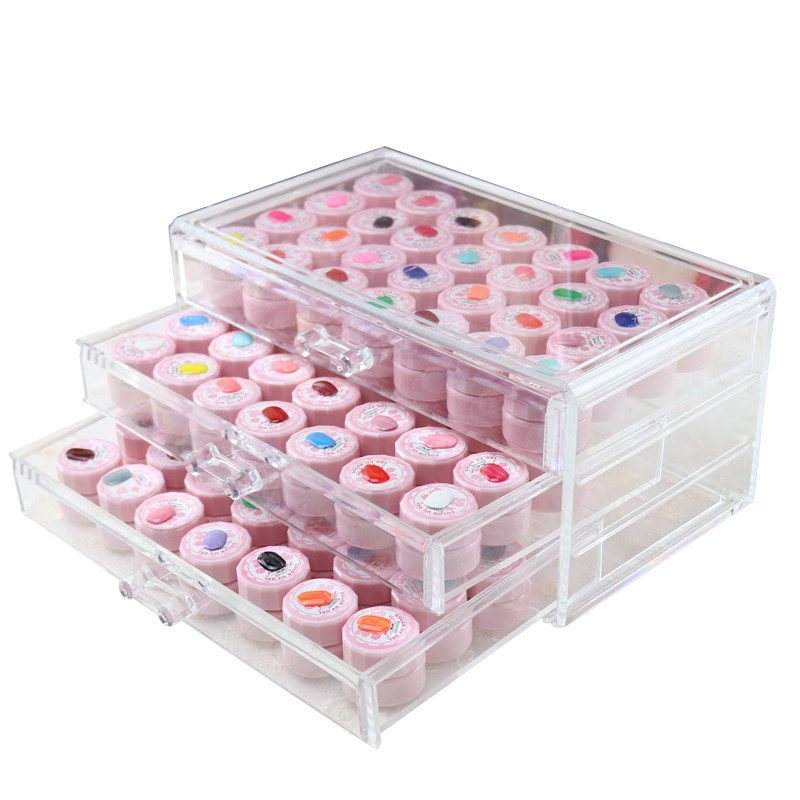 彩绘抽屉式美甲工具箱光疗胶