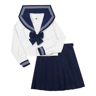 原创正版基础款JKS制服套装米白二本水手服制服裙日系长短袖学生