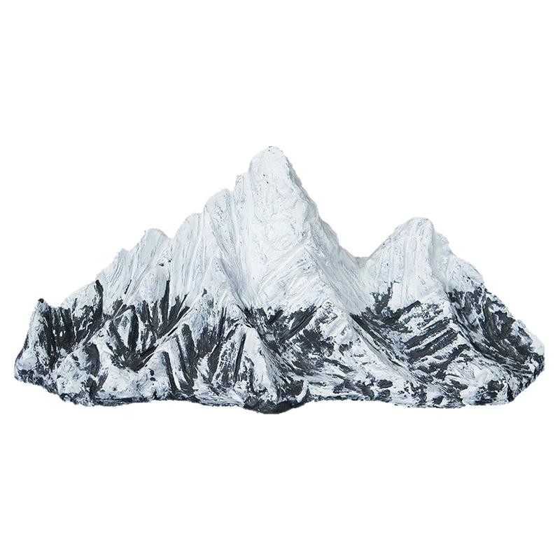 鱼缸造景新款雪景假山日照金山装