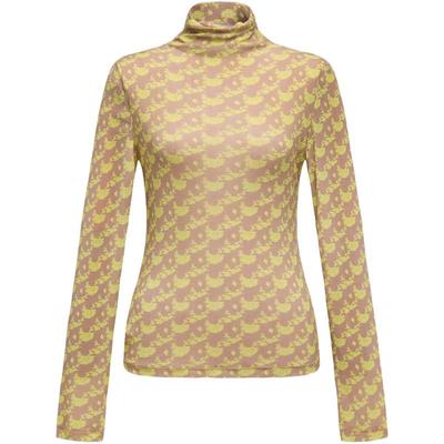 EP雅莹高领印花网眼柔软打底衫