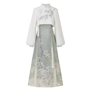 原创设计梨香引汉服女中国风改良汉元素上衣吊带裙套装