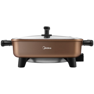 美的电火锅家用多功能料理鸳鸯锅煎煮炒一体式不粘电热煮锅料理机