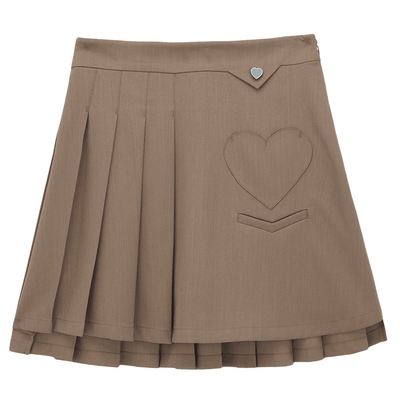 MSLAN夏季甜美压褶短裙