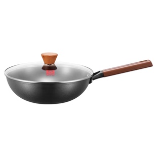 康巴赫大肚锅小铁锅家用无涂层炒锅燃气电磁炉一人食专用小炒菜锅