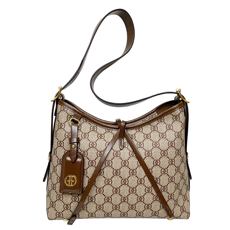 品牌真皮包包老花斜挎包软皮托特包女2025新款时尚百搭单肩腋下包