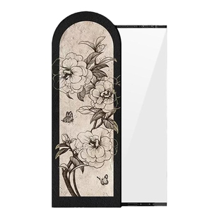 穿衣镜隐藏式翻开门壁画全身推拉暗藏镜子装饰画可关闭玄关中古风