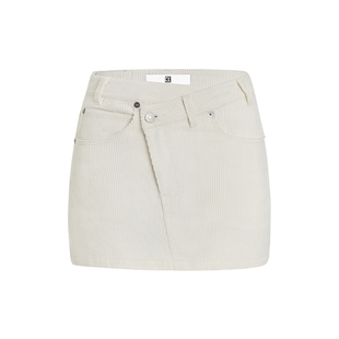 Called Back复古灯芯绒半身裙女2026春季新款含内衬不规则短裙子