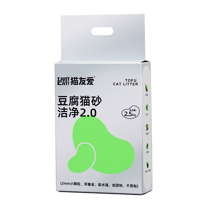 猫友爱豆腐猫砂洁净2.0mm细沙天然低尘易团结抗菌耐用10除臭2.5kg