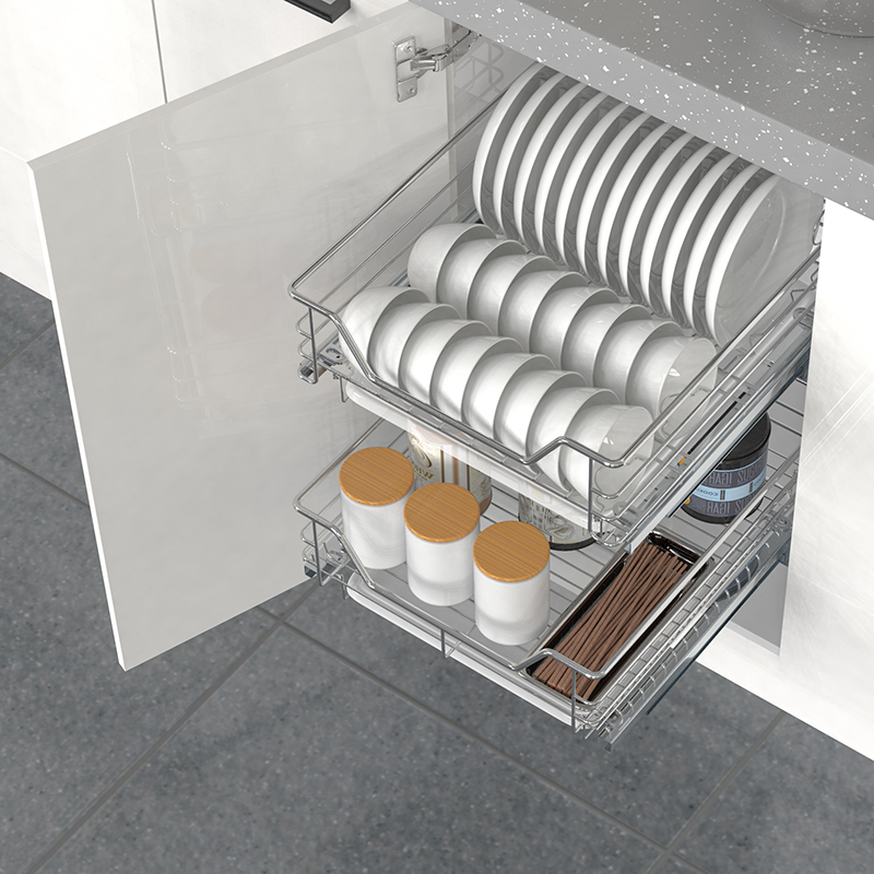 304不锈钢拉蓝小号碗蓝400橱柜内置450拉栏500抽屉调味篮加深拉篮