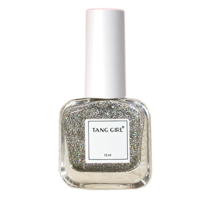 【买2送1】脚趾指甲油爆闪镜面黑色免烤持久2023不可撕银色大亮片