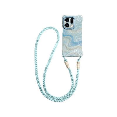 适用oppofindx9！斜挎绳硅胶壳
