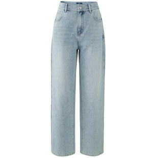 娅丽达弹力经典型阔腿牛仔裤女2026春季新款白色宽松垂顺直筒裤子