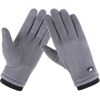 加绒保暖防滑触屏麂皮绒