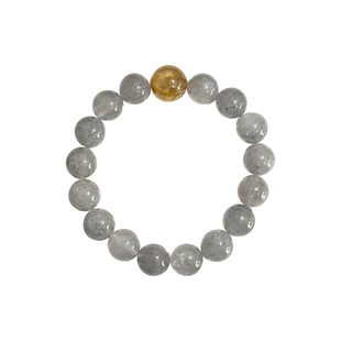 曦光里【天降鸿运】和气/正能量 稀有超七灰发晶金发晶水晶手串