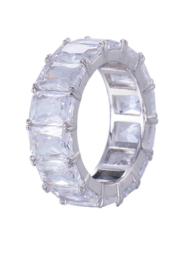 不掉色银色排钻戒指女款