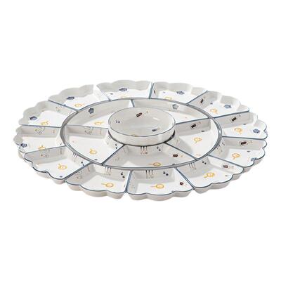 拼盘陶瓷年夜饭大圆桌摩登时代