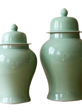 雨彤景德镇单色釉清新陶瓷将军罐