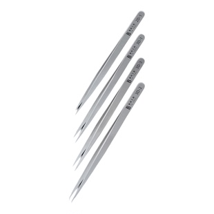 鲁斑3D合金镊子防磁吸超尖枪头手机维修高精密特尖特硬飞线镊子