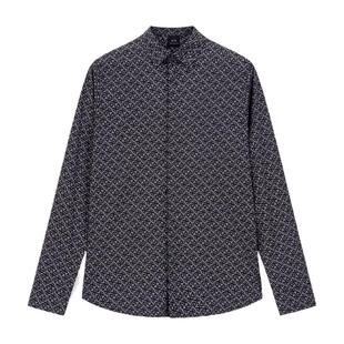ARMANI EXCHANGE/阿玛尼秋冬新款男士纯棉长袖通体印花衬衫官方