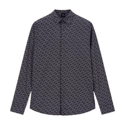 AX/阿玛尼男士纯棉长袖印花衬衫